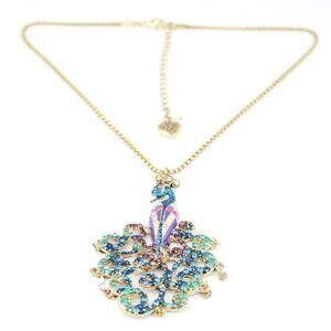 Betsey Johnson Gold Peacock Pendant Necklace